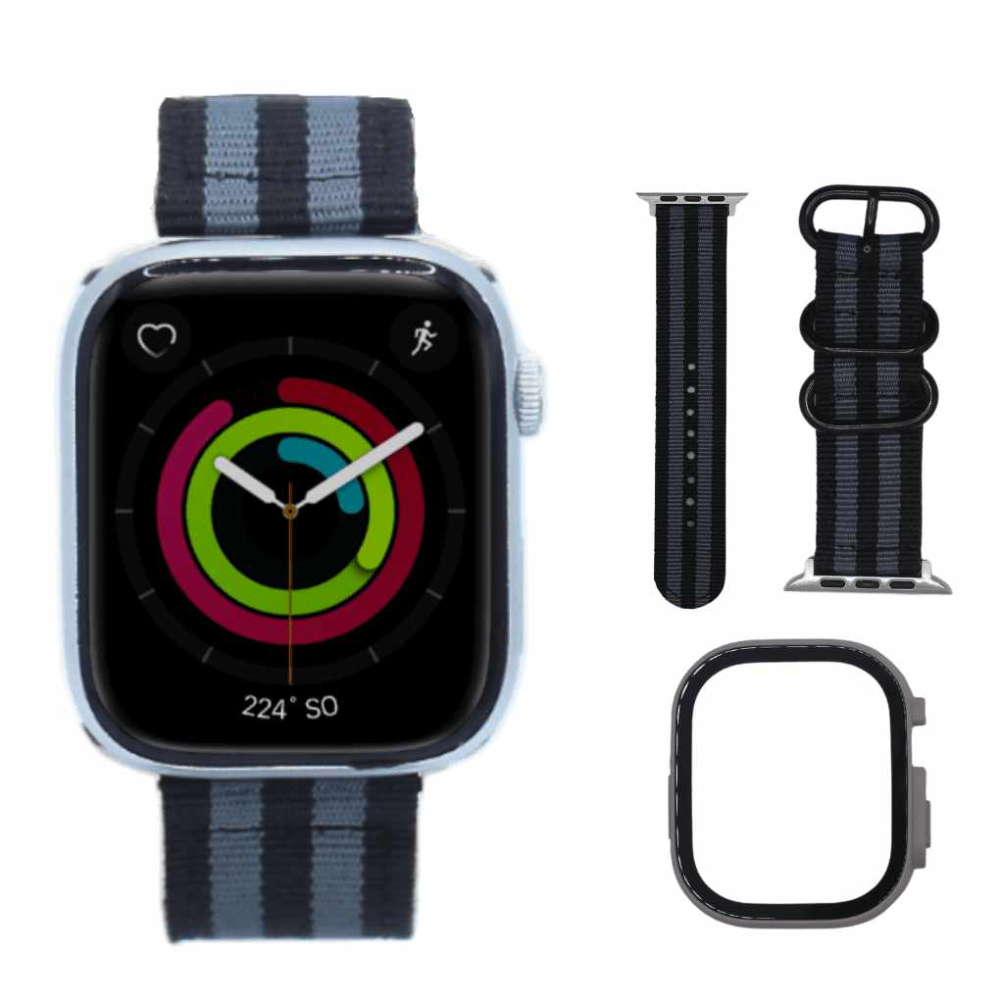 Correa Bicolor Gris 49Mm Apple Watch Extensible