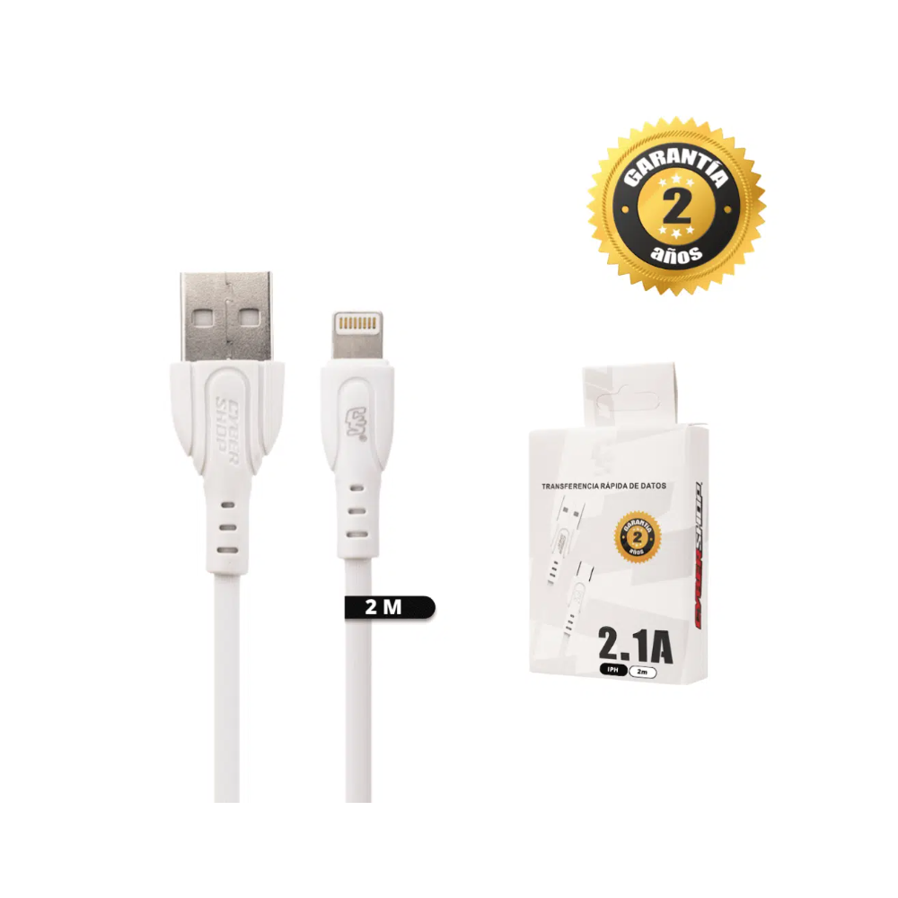 CABLE 2M CS IPHONE BLANCO 2.1A