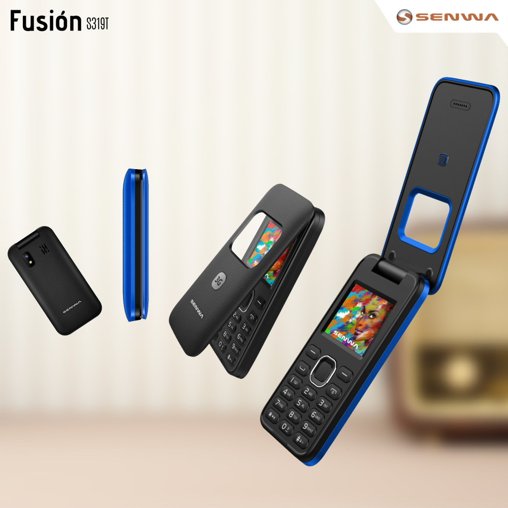 Senwa Fusion S319T 3G Negro Sem Tapa Tapita Folder Flip Celular