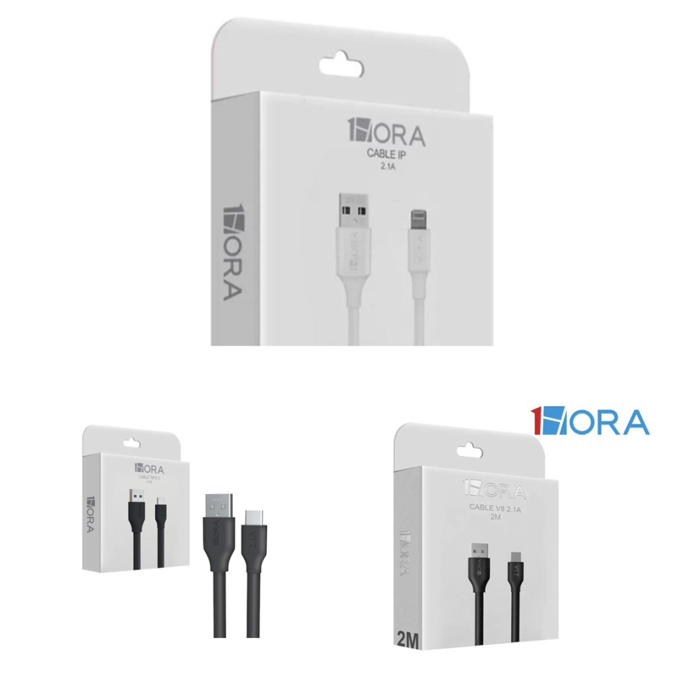 Paquete 3 Cables iPhone Lightning, V8 Micro USB y Tipo C...