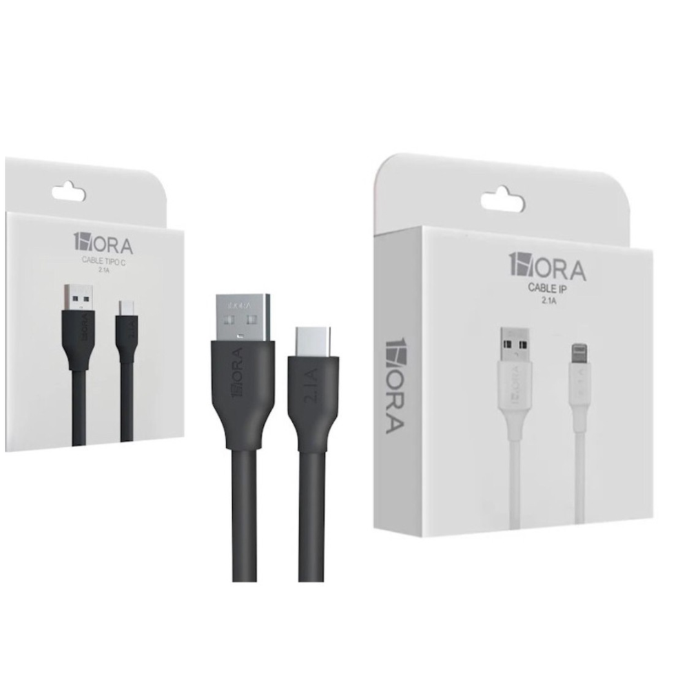 Paquete 2 Cables. 1x Tipo C TC y 1x iPhone Lightning. 1...