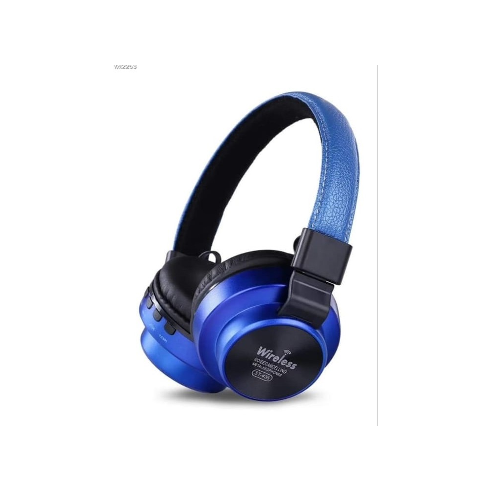 Diadema Bluetooth Audifonos Azul Microsd Tyg St435