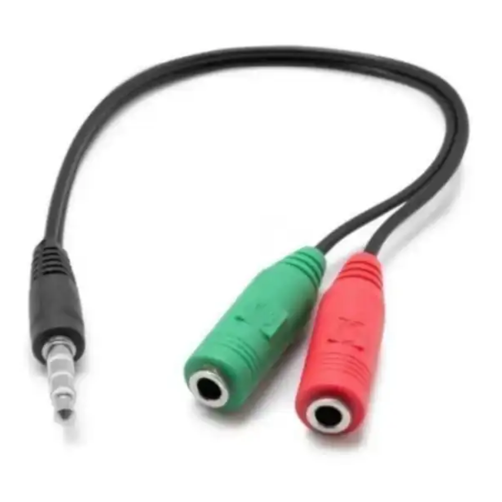 Cable Adaptador De 2 Plug 3.5M A 1 Plug 3.5M Para Diadema...