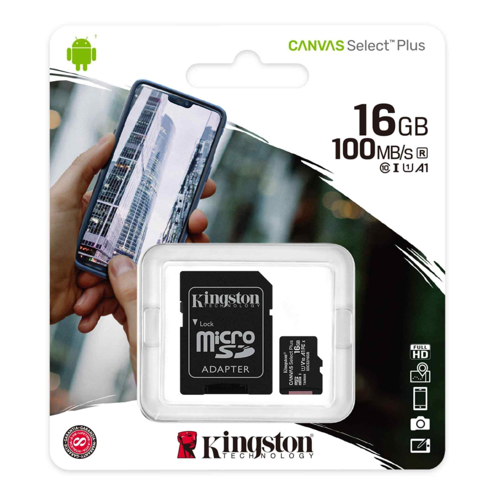 Memoria MicroSD 16GB Kingston Clase 10