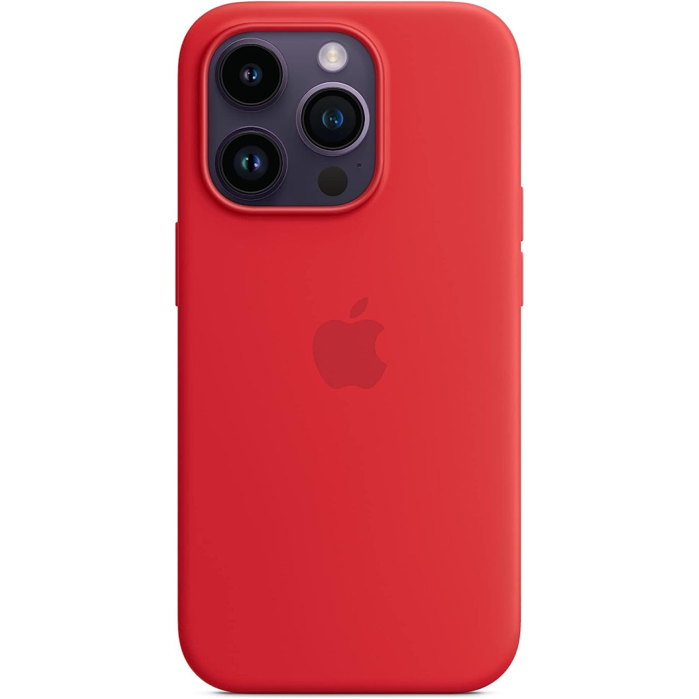 Case Logo Silicon iPhone 14 Pro Rojo Funda Protector Oc