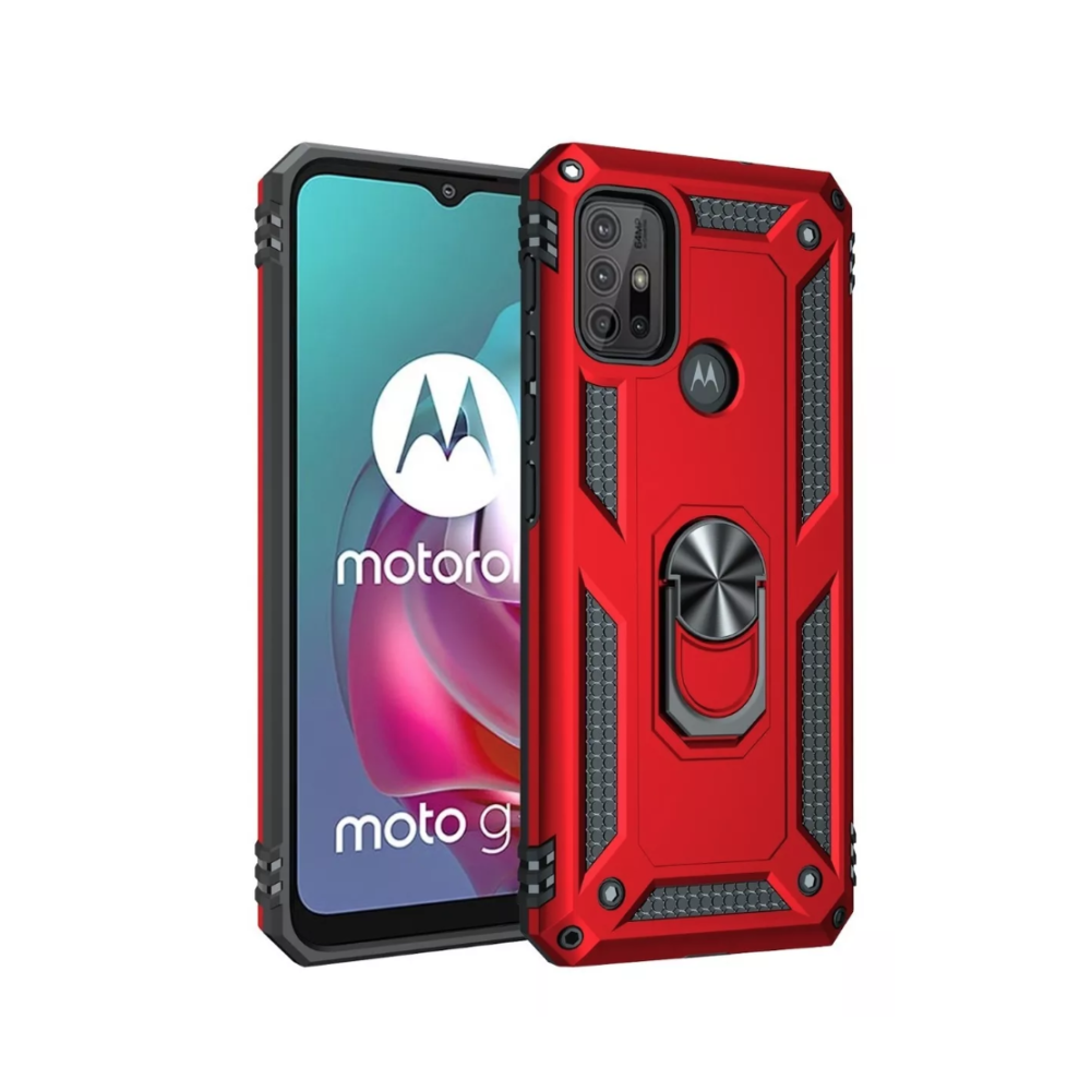 Funda E22 Rojo Motorola Anillo Magnetica Case Uso Rudo