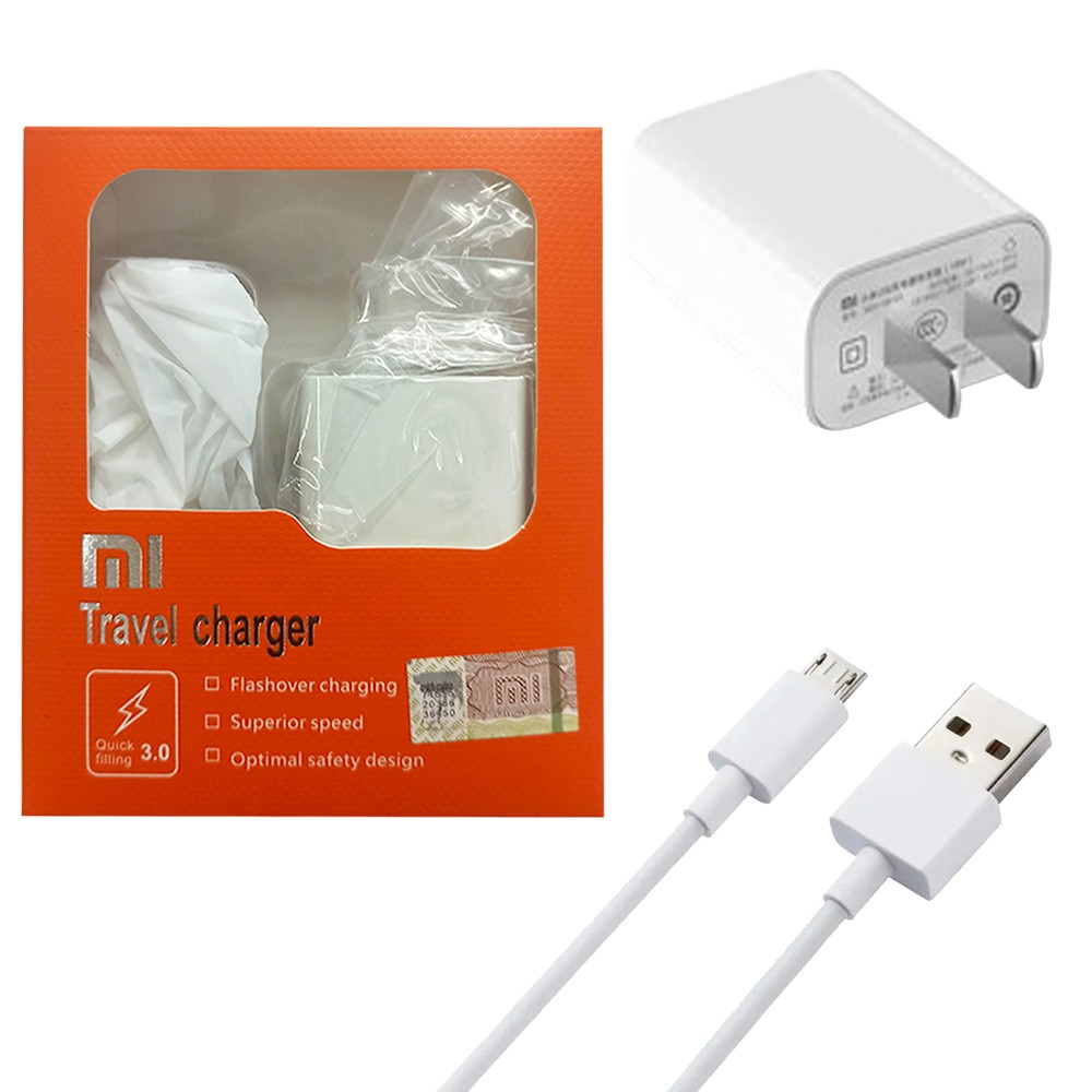 Cargador Para Xiaomi V8 Micro USB Caja Naranja Blanco...